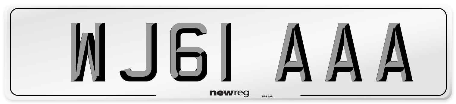 WJ61 AAA Number Plate from New Reg